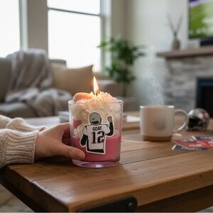 Football Themed TB12 22oz fireside, apple & maple bourbon candle